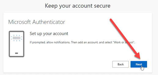 Keep your account secure - Microsoft Authenticator screen