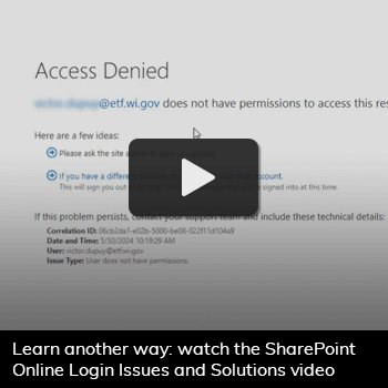 Video thumbnail for SharePoint Online Login Issues and Solutions