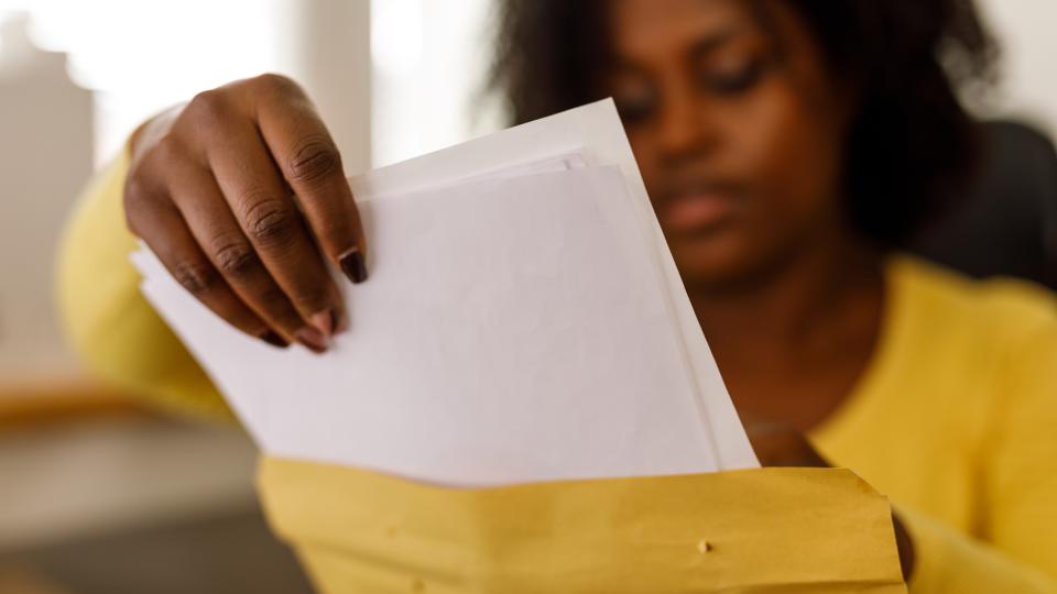 Woman reading a statement 