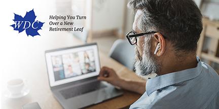 man listening to a webinar for WDC