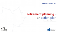 Retirement Planning - An Action Plan title slide.