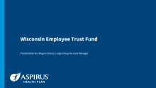 Aspirus Health Plan cover slide from presentation.