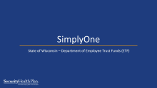 Security Health Plan presentation title slide.