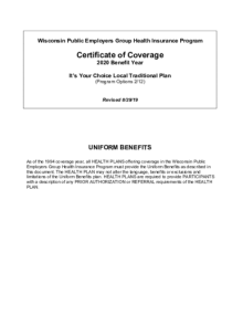 2020 WPE Group Health Insurance Program Certificate of ...