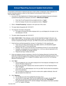 Annual Reporting - Account Update Instructions