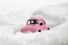 Miniature Car in Snow