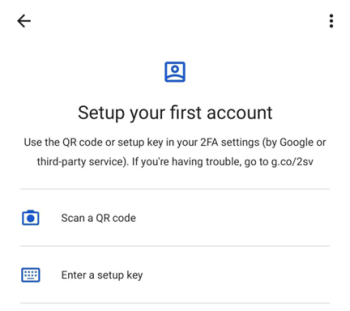 Google authenticator - scan a QR code